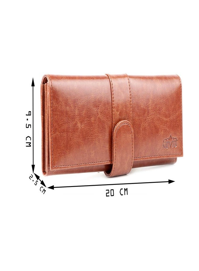Nevis Crunch Leather Elegant Wallet Travel,Business Clutch for Women - Image 3
