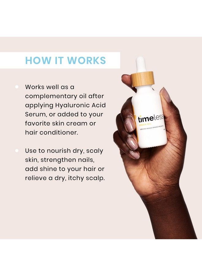 Timeless Skin Care Argan Oil 100% Pure 2 Oz Heal And Repair Dry Skin Hair & Nails Packed With Vitamin E All Natural Recommended For Dry To Normal Skin Types - Image 5