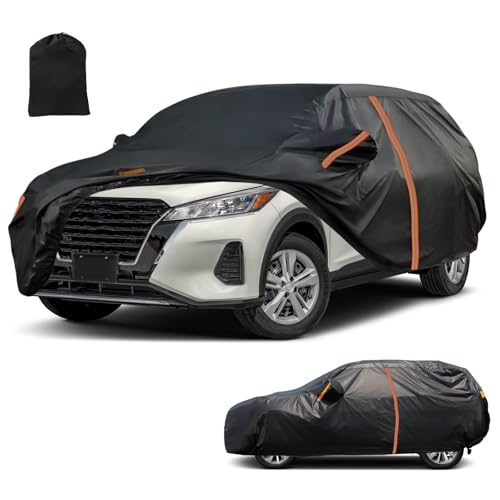JAOGAUS Waterproof SUV Car Cover Custom Fit for 2016-2025 Nissan Kicks, All Weather Outdoor SUV Car Covers with Zipper Door, Windproof Bands Cover,Reflective Strip for Snow Rain Dust Cover,Sun UV Protection - Image 1