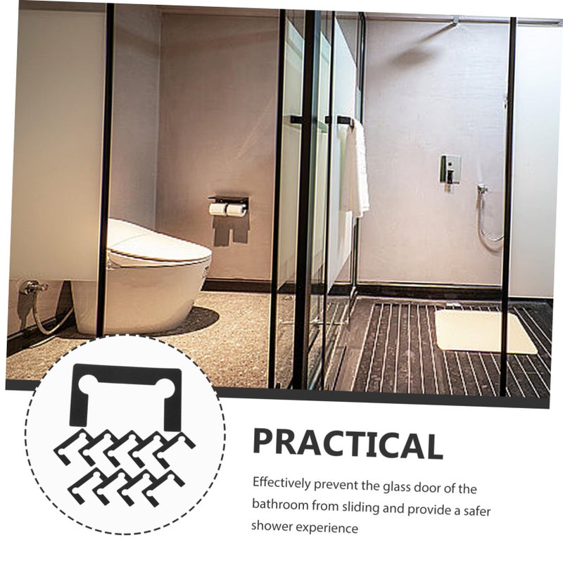 10Pcs Clear Plastic Shower Door Pads Antislip Safety Seal Strips For Bathroom Glass - Image 4