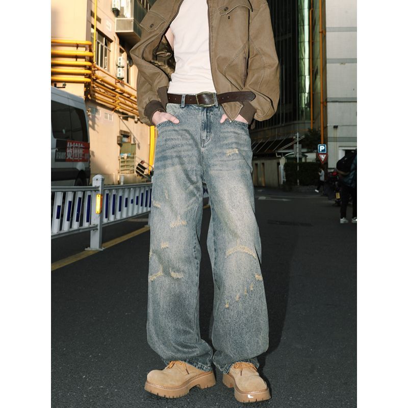 Unisex Classic Denim Jeans Loose Fit Daily Outdoor Wear - Image 3