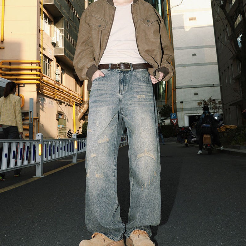 Unisex Classic Denim Jeans Loose Fit Daily Outdoor Wear - Image 1