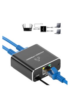 Ethernet Splitter High Speed, 1000Mbps Ethernet Splitter 1 to 2 (2 Devices Simultaneous Networking), Gigabit Internet Splitter with USB Power Cable, LAN Splitter for Cat 5/5e/6/7/8 Cable