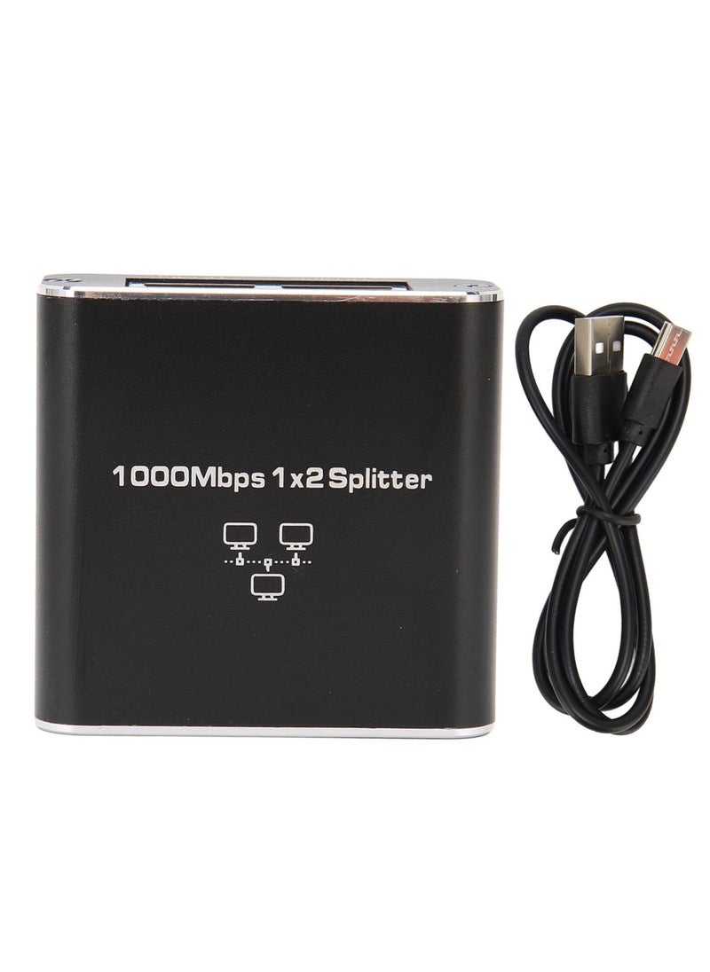 SYOSI - Ethernet Splitter High Speed, 1000Mbps Ethernet Splitter 1 to 2 (2 Devices Simultaneous Networking), Gigabit Internet Splitter with USB Power Cable, LAN Splitter for Cat 5/5e/6/7/8 Cable - Image 1