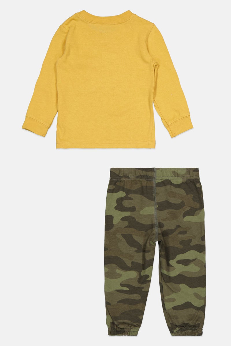 carter's طقم أولاد مكون من 2 قطعة مطبوعة، أصفر - Image 2