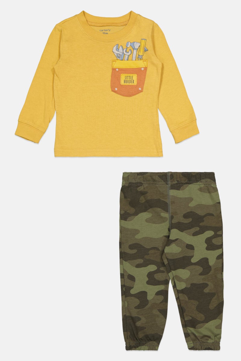 carter's طقم أولاد مكون من 2 قطعة مطبوعة، أصفر - Image 1