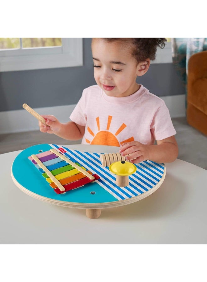 Fisher-Price Wood Toddler Toy Musical Table, 3-Piece Wooden Percussion Instrument For Developmental Play Kids Ages 2+ Years  - Image 2