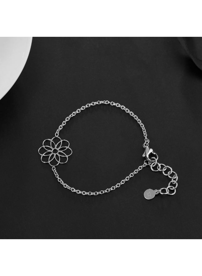 زنك سوار زينك للنساء من الفولاذ المقاوم للصدأ الفضي | ZFBR005S - Image 3