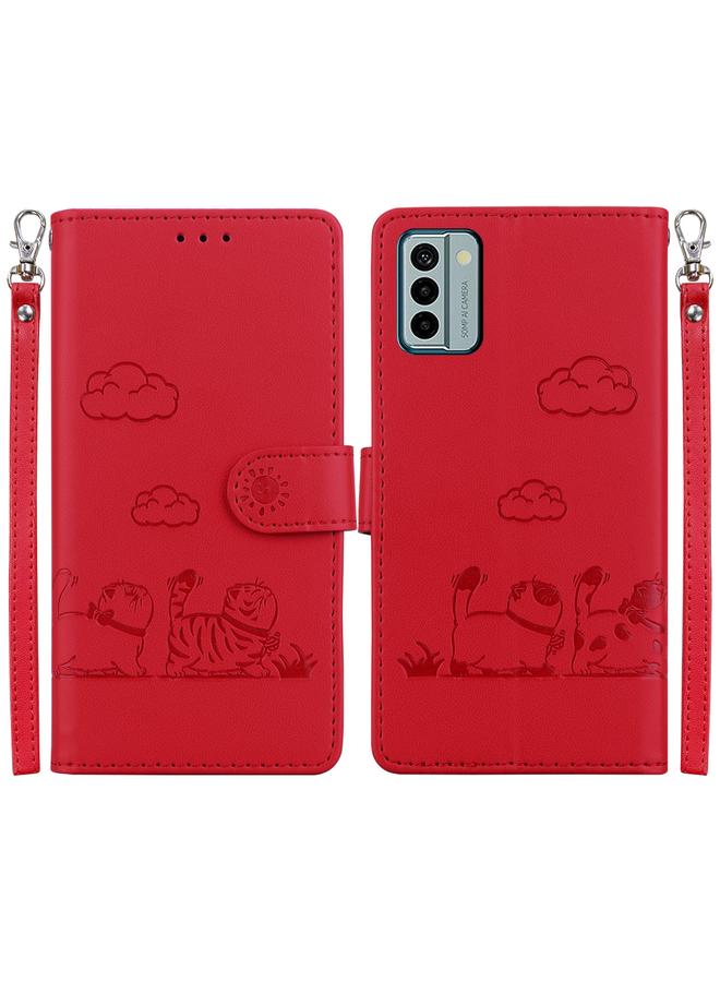 إيروريكس جراب هاتف Nokia G22 من الجلد بتصميم قطط لطيفة بتقنية RFID - Image 1