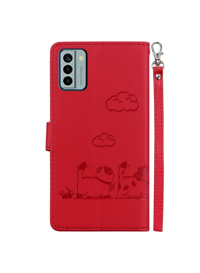 إيروريكس جراب هاتف Nokia G22 من الجلد بتصميم قطط لطيفة بتقنية RFID - Image 3