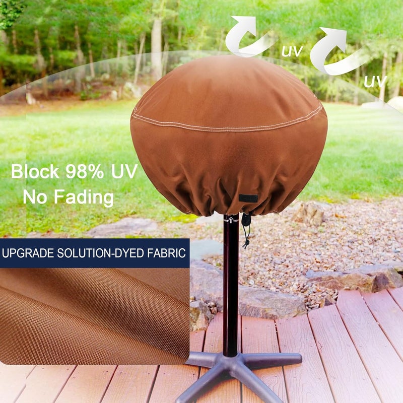 NettyPro غطاء لشواية لأنواع George Foreman وChar-Broil وCuisinart وHomewell وWeber الصغيرة، مقاوم للماء ومناسب للاستخدام في الهواء الطلق أو الداخل، أبعاده 19 بوصة في العرض × 18 بوصة في العمق × 33 بوصة في الارتفاع، لونه بني. - Image 3