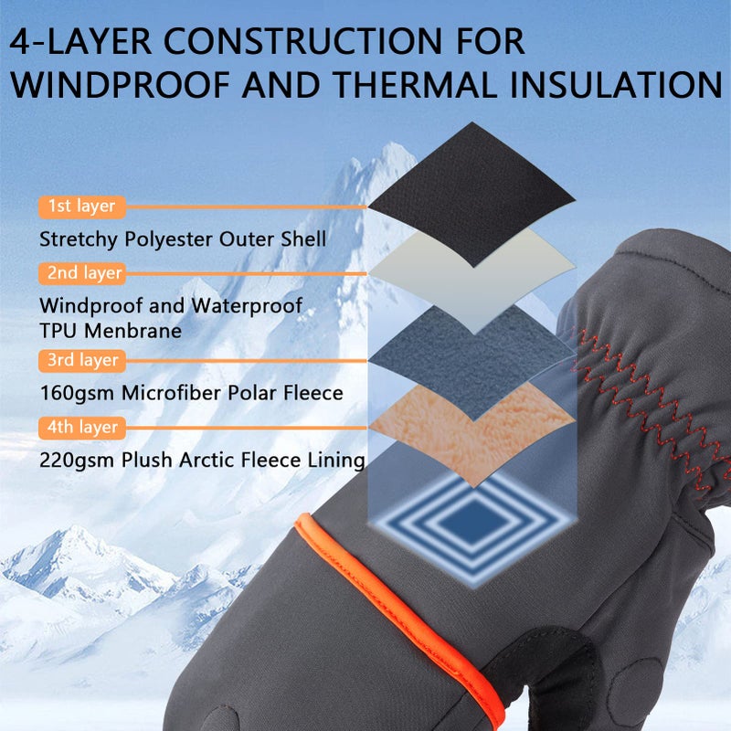 BASSDASH WinteFlex Insulated Ice Fishing Mittens Cold Weather Fingerless Gloves Water Resistant for Men Women Hunting - Image 4