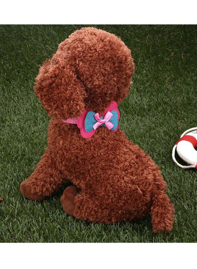 إسكدنيا طوق للكلاب مصنوع من جلد صناعي بتصميم عقدة فيونكة أزرق وردي 10x4x3سم - Image 2