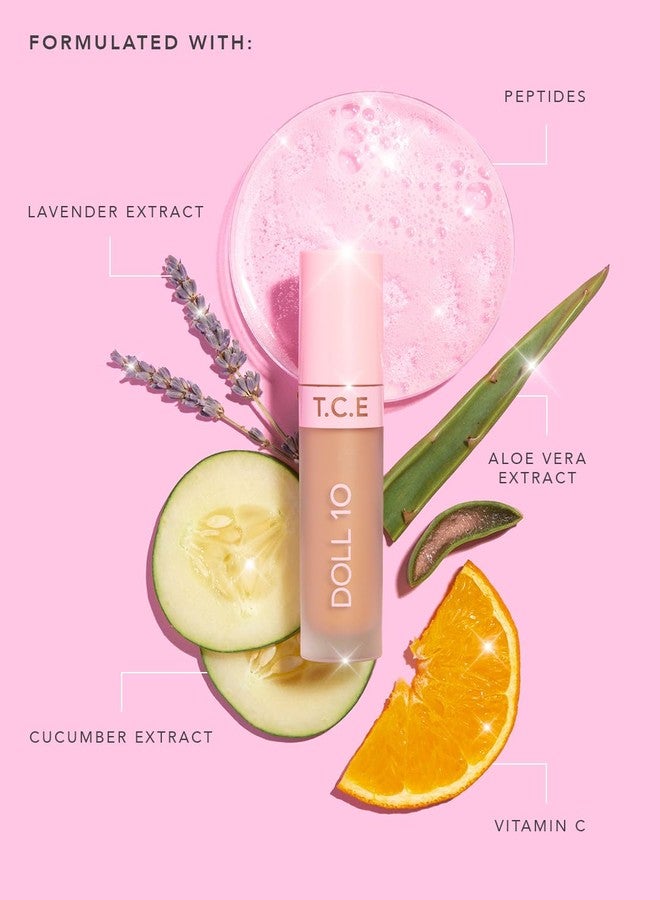 DOLL 10 NO. T.C.E This Covers Everything Super Coverage Concealer With Peptides (Light/Medium, 0.33 oz) - Image 3
