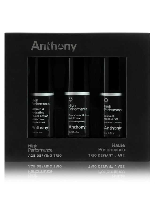 Anthony High Performance Trio Kit, Set Includes HP Continuous Moisture Eye Cream 0.5 Fl Oz, HP Vitamin C Facial Serum 0.5 Fl Oz, HP Vitamin A Hydrating Facial Lotion 0.5 Fl Oz - Image 1