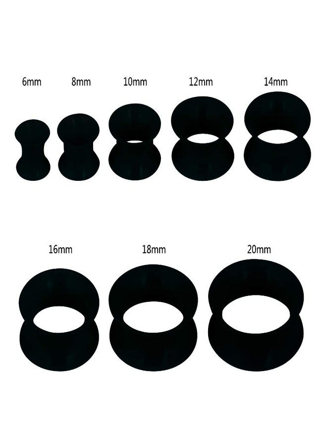 Oyaface 2pcs Hollow Soft & Hard Silicone Ear Gauges Flesh Tunnels Plugs Stretchers Expander 2g-3/4 (Black 5/8"(16mm)) - Image 5