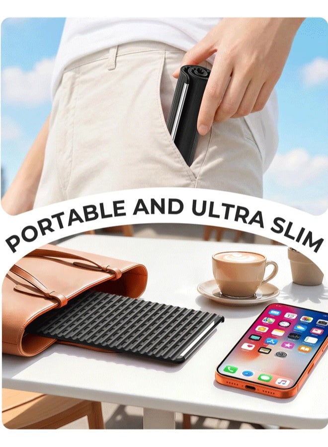 DAEVO Portable Flexible Silicone Aluminum Phone Stand Universal Adjustable Foldable Desktop Holder for Tablet Laptop Airplane Travel Treadmill - Image 3