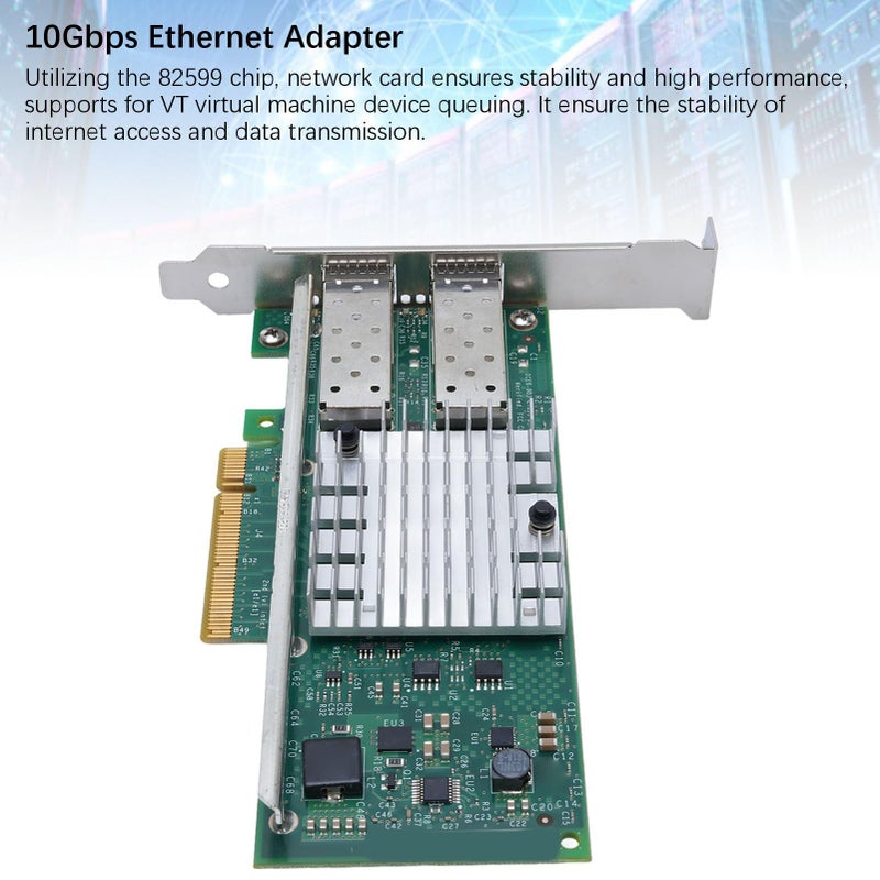 بطاقة شبكة مزدوجة المنفذ 10GbE SFP مع شريحة 82599 للخادم X520DA2 - Image 4