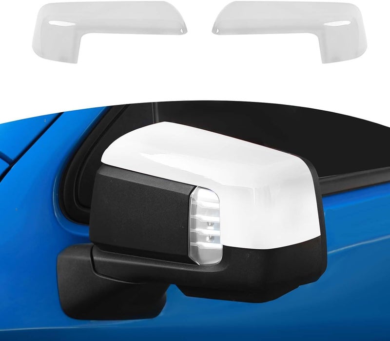 for Silverado Side Mirror Cover Cap Trim White Fit for Chevy Silverado/GMC Sierra 2019-2025 White Exterior Accessories 2pcs - Image 1