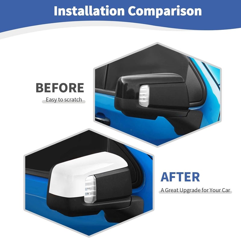 for Silverado Side Mirror Cover Cap Trim White Fit for Chevy Silverado/GMC Sierra 2019-2025 White Exterior Accessories 2pcs - Image 2