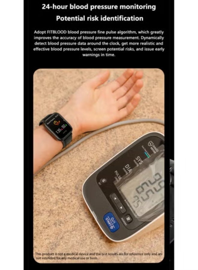 Accurate Blood Sugar Monitoring Smart Watch for Men  Women | ECG + PPG Heart Rate, Blood Oxygen, Fitness Tracker (Steel Strap with 1 Extra Strap) - Image 2