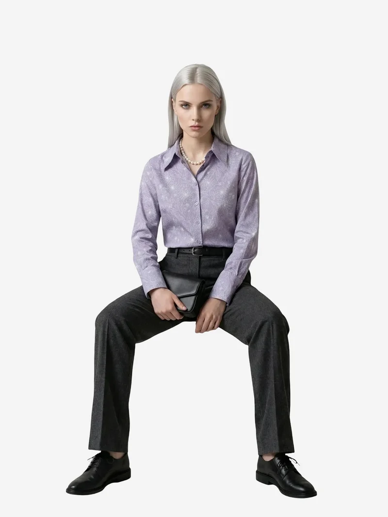 ماي فاشن MY FASHION Abstract Print Button-Up Shirt