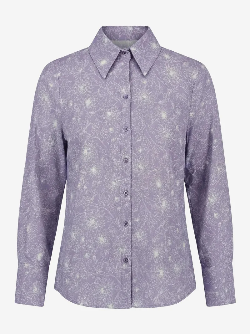 My Fashion Lilac Purple MY FASHION Abstract Print Button-Up Shirt for Women | Best Price UAE