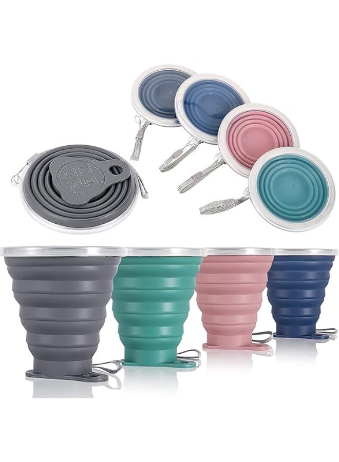 ME.FAN كوب سفر سيليكون قابل للطي من ME.FAN مع غطاء – كوب شرب قابل للتمدد سعة 9.22 أونصة للتخييم والسفر والأنشطة الخارجية - Image 1