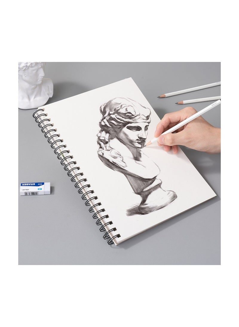 Deli EC403 A4-40pages Cardboard cover Leftside Spiral Sketch Book 160g+ Watercolor Paper - Ideal for Sketching & Painting - Image 5