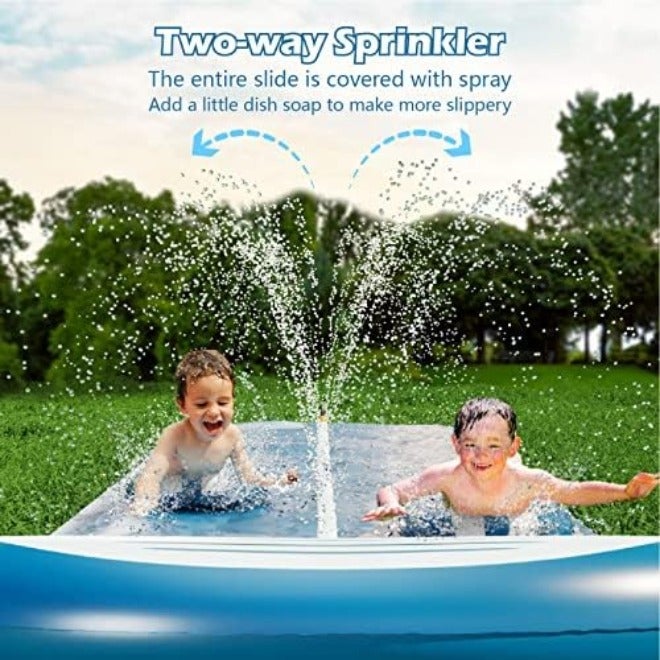 Jasonwell Slip and Water Slide - 20Ft Heavy Duty Lawn Slip Waterslide for Kids Adults with Splash Sprinkler N 2 Bodyboards Backyard Summer Outside Outdoor Water Play Toys  (Shark-2Lanes) - Image 4