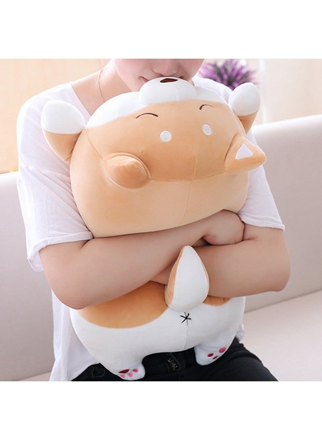 Levenkeness Shiba Inu Dog Plush Pillow, Cute Corgi Akita Stuffed Animals Doll Toy Gifts For Valentine'S Gift, Christmas,Sofa Chair, Brown Round Eye, 22.8" - Image 5