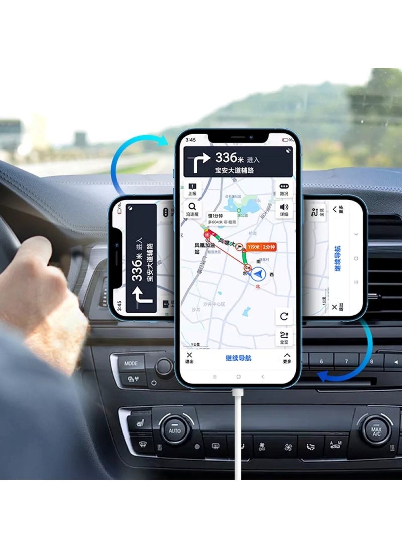 15W Magnetic Wireless Car Charger & Air Vent Phone Holder - Image 5