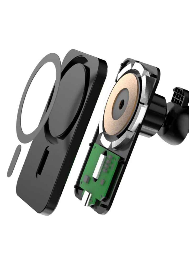 15W Magnetic Wireless Car Charger & Air Vent Phone Holder - Image 2