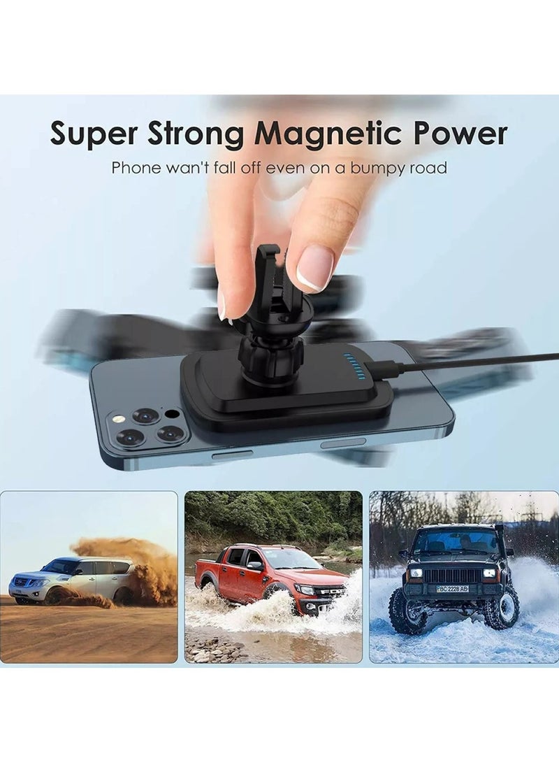 15W Magnetic Wireless Car Charger & Air Vent Phone Holder - Image 4