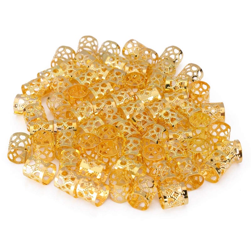 Tbestmax 200 pcs Dreadlocks Beads Hair Braid Rings Clips Dread Locks Hair Braiding Metal Cuffs Decoration/Accessories Jewelry, Silver and Gold - Image 4