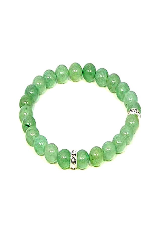 ASTROGHAR Green Aventurine Lucky Charm Crystal 8 mm Stretch Bracelet For Men & Women Reiki Healing - Image 1