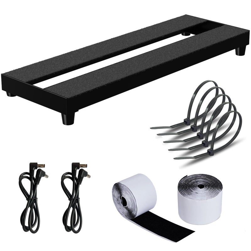 AYCRIT Mini Guitar Pedal Board Aluminum Alloy 09lb Small Effect Bass Pedalboard 16 53in With Pedals Mountain Tape Power DC Cable Cable Tie - Image 2