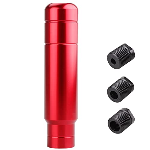 BARTOO Aluminum Alloy Heavy Weighted Shifter Knob, 5" Auto Gear Shift Knob, Car Gear Lever Stick Shifter Handle,with 3 Threaded Adapters M8 M10 M12,Fit Most Automatic Manual Vehicle(Red) - Image 1