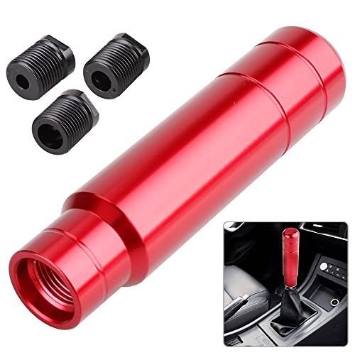 BARTOO Aluminum Alloy Heavy Weighted Shifter Knob, 5" Auto Gear Shift Knob, Car Gear Lever Stick Shifter Handle,with 3 Threaded Adapters M8 M10 M12,Fit Most Automatic Manual Vehicle(Red) - Image 2