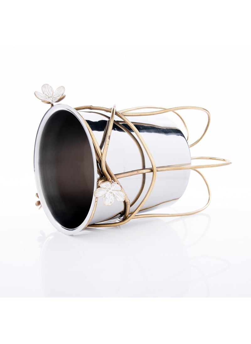 GiBOX GIBOX Champagne Bucket with Stand Brass Frame Stand Wine Cooler for Home Freestanding Wine Bottle Holder for Home Luxury Bar Accessory for Home Decor Beer Bottle Stainless Steeel Holder  - Image 5
