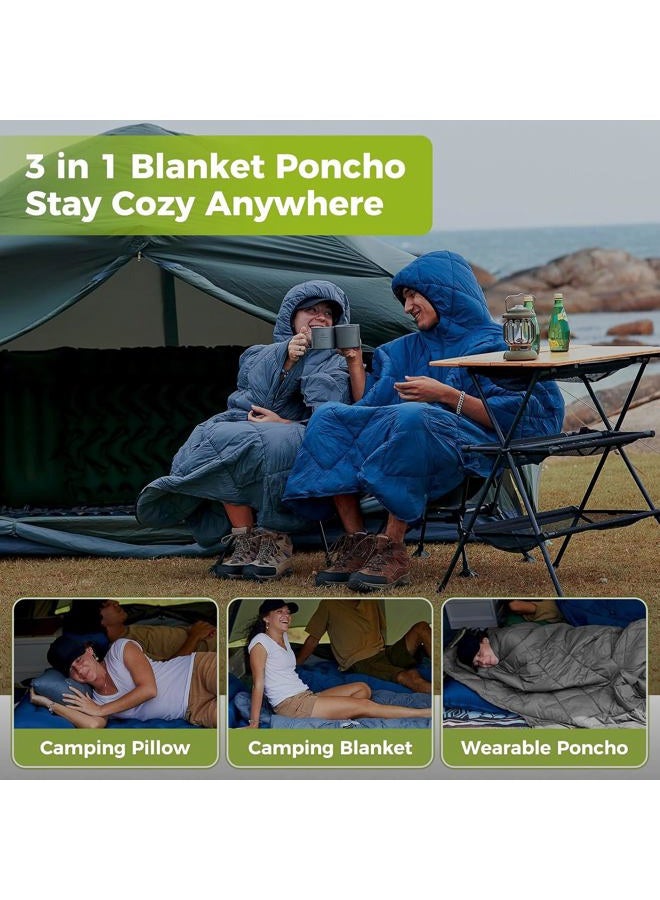 ATEPA Wearable Sleeping Bag, Recycled Stadium Blanket Packable Ultralight Warm Thermal Waterproof Windproof Poncho Down Alternative for Camping Outdoor Sports Travel Backpacking Hiking, Red - Image 3