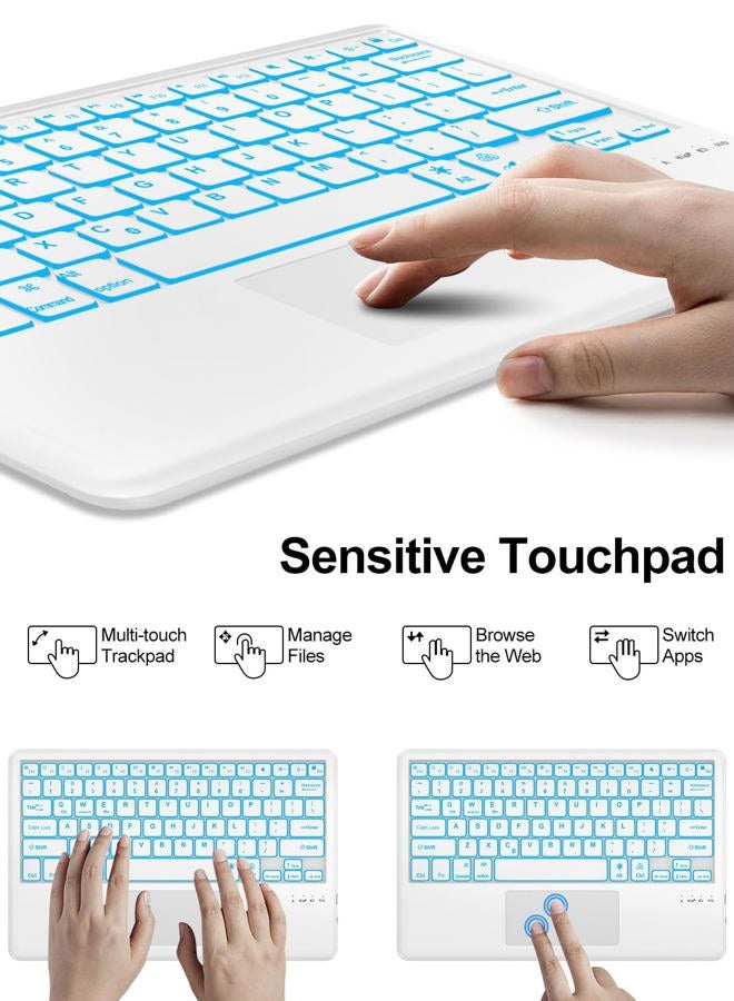 SENGBIRCH Touch Keyboard Case for iPad Air 13 inch (M3 2025/M2 2024) and iPad Pro 12.9 6th/5th/4th/3rd Gen Case Keyboard with Trackpad, Colors Backlit Keypad Cover for iPad Air13 & Pro12.9in 2018-2022, Green - Image 5
