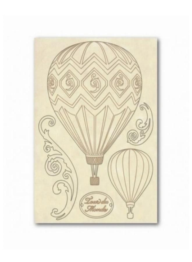 STAMPERIA Klsp015 Carved Wooden Shapes A5- Balloons 