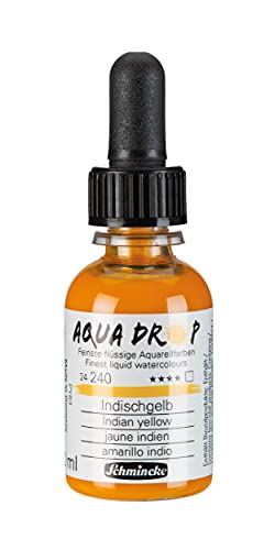 Schmincke - AQUA DROP, liquid, pigment-based watercolour, Indian yellow in 30 ml pipette bottle, 24240034, for watercolorpainting, urban sketching, calligraphy, handlettering, lightfast - Image 3