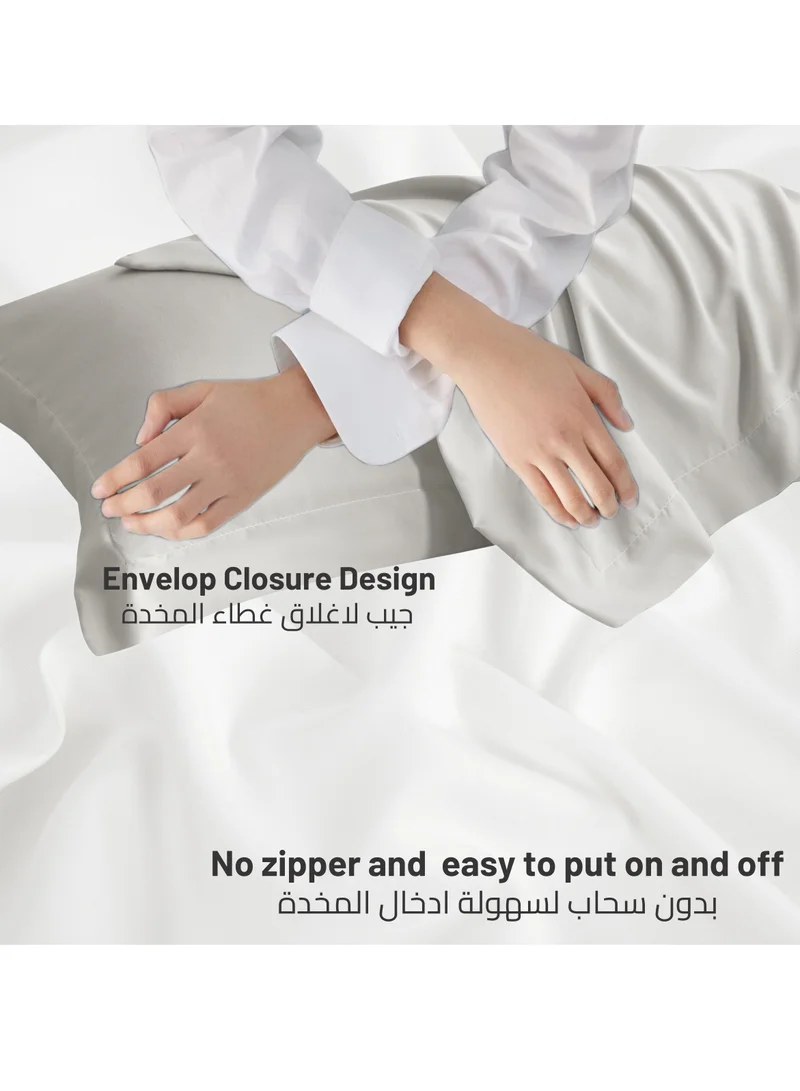 دوناتيلا أكياس وسائد مصنوعة من الألياف الدقيقة عدد 2 غطاء وسادة ناعم مع ظرف إغلاق (بدون حشوة الوسادة) رمادي دافئ