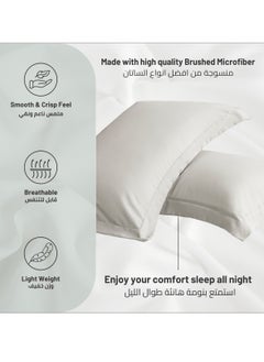 Donetella Microfiber Pillowcases 2-Pcs Soft Pillow Cover With Envelope Closure (Without Pillow Insert),Warm Grey  - Image 5