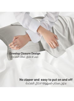 Donetella Microfiber Pillowcases 2-Pcs Soft Pillow Cover With Envelope Closure (Without Pillow Insert),Warm Grey  - Image 3