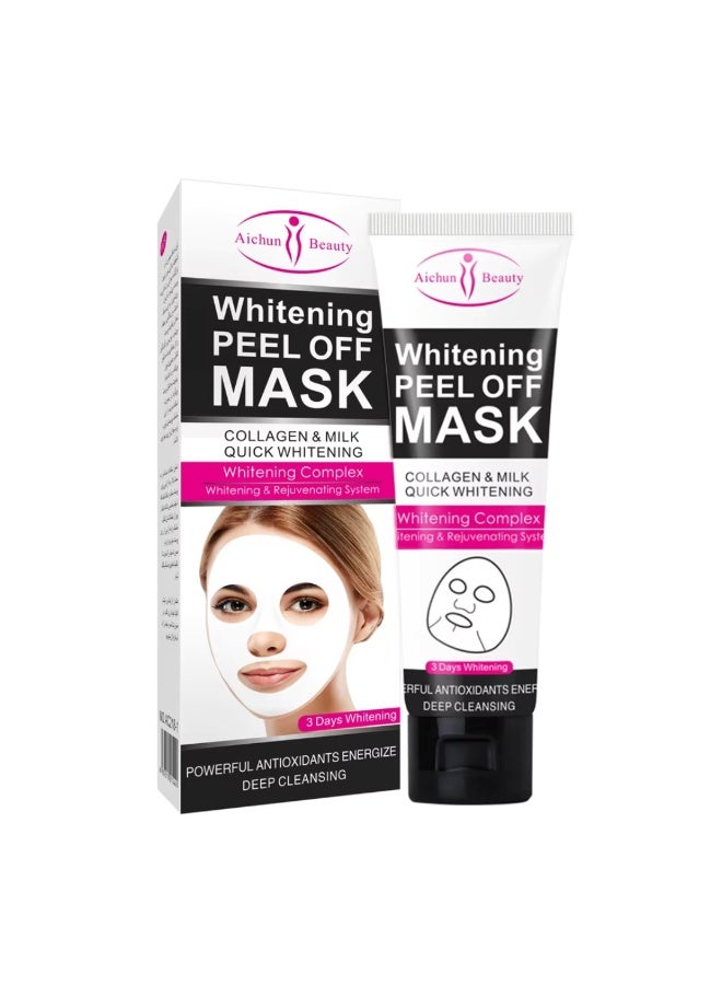 Aichun beauty Whitening Peel Off Facial Mask 120ml Deep Cleaning of Oils And Dirt Anti Aging Peel Off Mask with Collagen And Milk Quick Whitening - Image 1