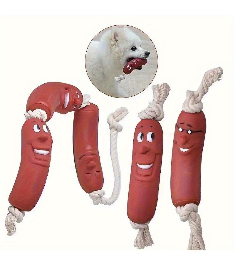 1 Random Style Interactive Dog Chew Toy For Sausage Shaped Puppy Training Puppy Chewing - Image 4