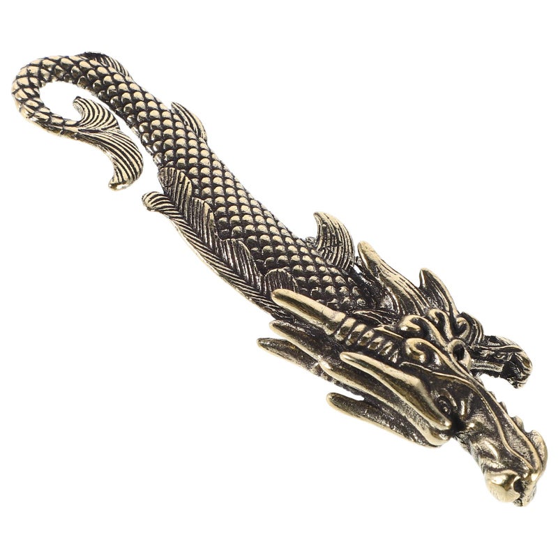 Vintage Brass Dragon Fish Bottle Opener Keychain Portable Cap Remover Home Bar Decor - Image 2